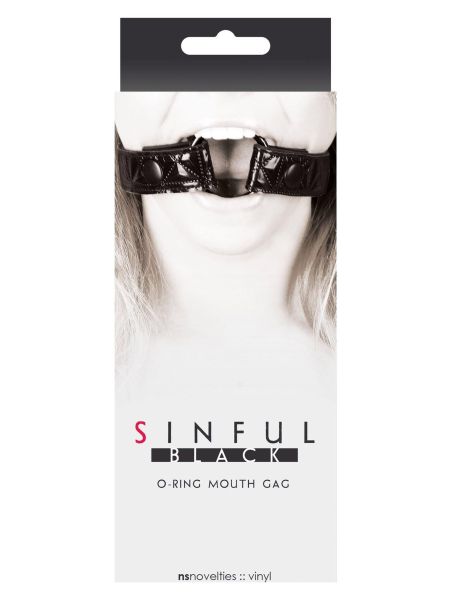 Knebel-SINFUL O-RING MOUTH GAG BLACK - 4