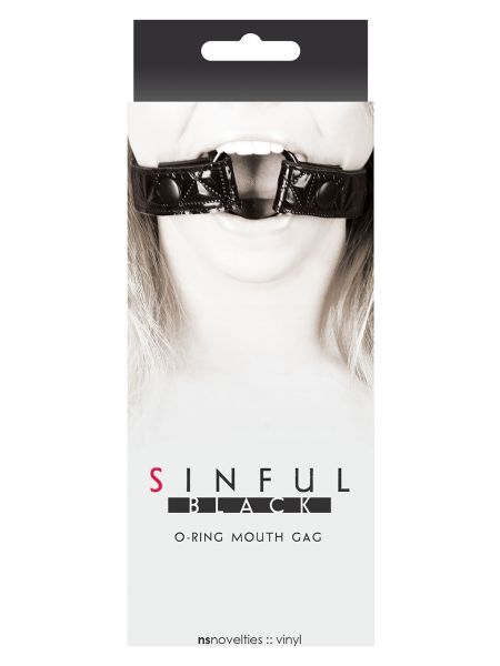 Knebel-SINFUL O-RING MOUTH GAG BLACK - 3