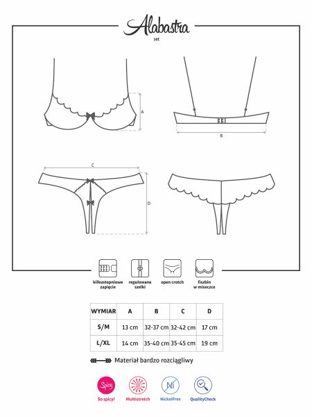 Komplet otwarte stringi biustonosz obsessive s/m - 7
