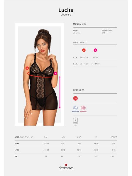 Komplet sex koszulka stringi obsessive lucita l/xl - 7