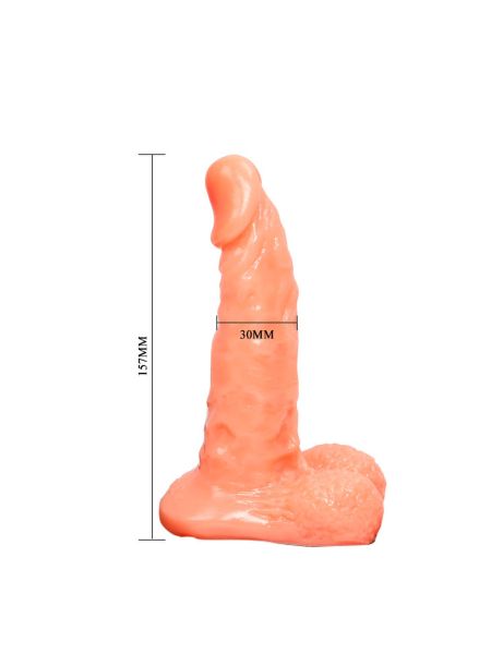 Dildo z jądrami przyczepiane do strap-on 15,7 cm - 5