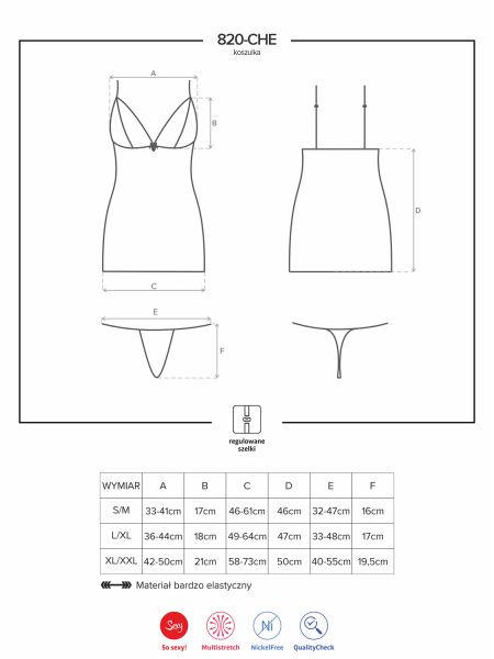 Komplet stringi koszulka siateczka obsessive l/xl - 7