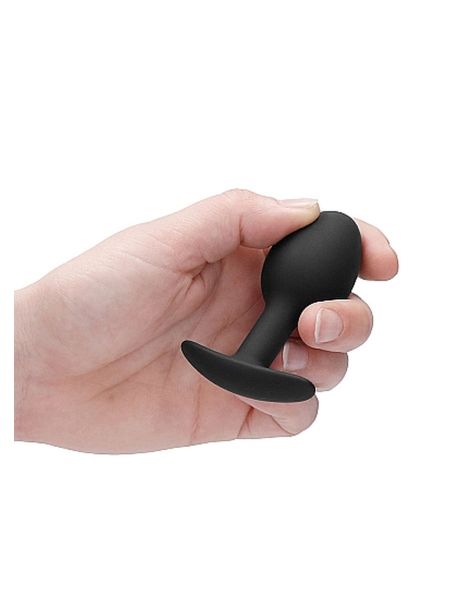 Korek analny obciążony buttplug z kulką sex 8cm - 5