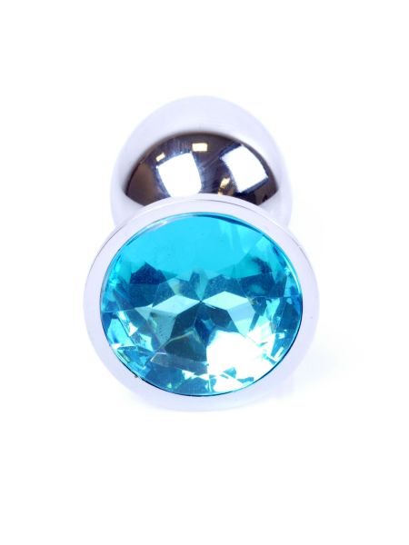 Korek analny ozdobny stalowy metalowy kryształ 7cm - 2