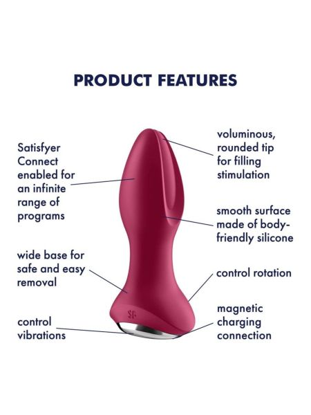 Korek analny Rotator Plug 2 Connect App (Violet) - 7