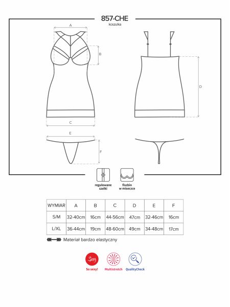 Koronkowa koszulka komplet stringi obsessive s/m - 7