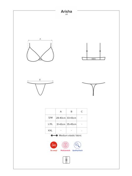 Koronkowy komplet biustonosz stringi obsessive lxl - 7