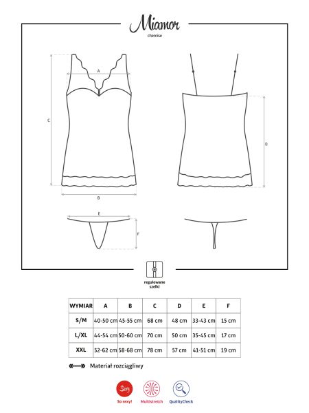 Koronkowy komplet koszulka stringi obsessive l/xl - 7