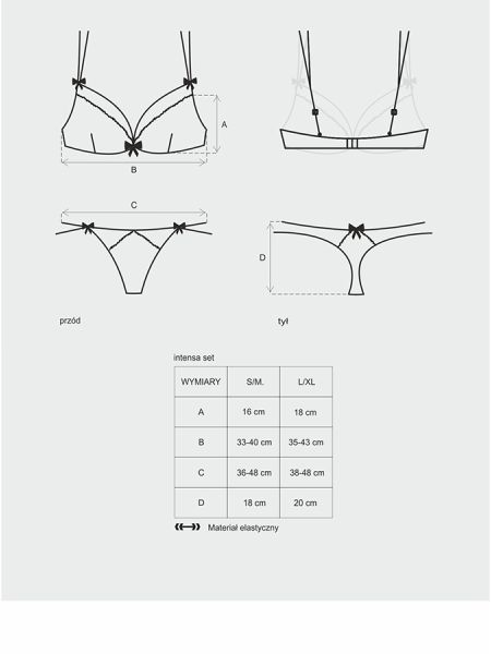 Koronkowy sex komplet stanik stringi intensa s/m - 5