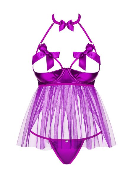 Koszulka babydoll komplet stringi obsessive l/xl - 5