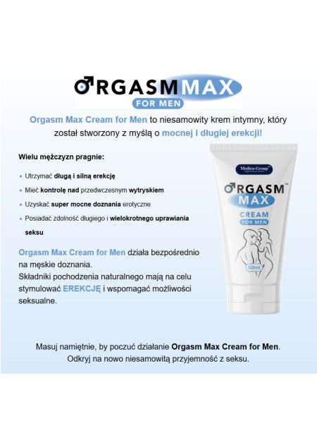 Krem na erekcje przedłużający orgasm max 50ml - 2