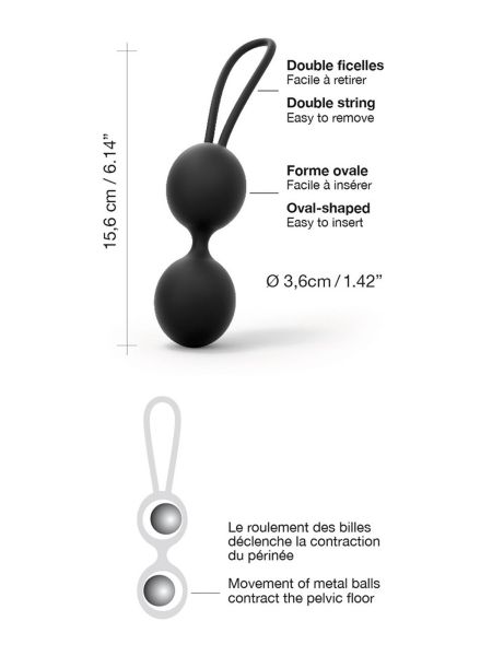 Podwójne kulki gejszy kegla Dorcel Dual Balls Black - 4