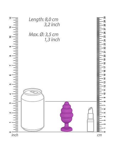 Silikonowy korek analny zatyczka plug gumowy 8 cm - 3