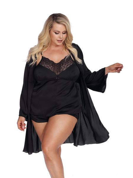 LAURA black robe XXL+ (czarny szlafrok) - 3